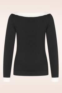 Zilch - Boatneck top in zwart en wit 2