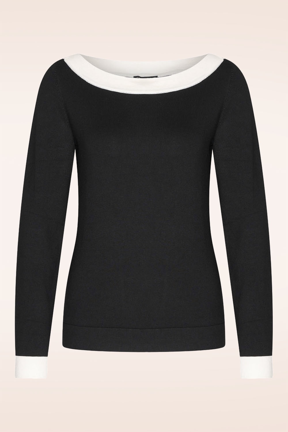 Zilch - Boatneck top in zwart en wit