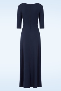 Vintage Chic for Topvintage - Topvintage exclusive ~ Davina maxi jurk in navy 3
