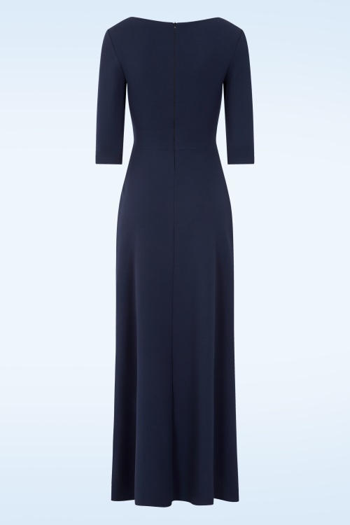 Vintage Chic for Topvintage - Topvintage exclusive ~ Davina maxi jurk in navy 3