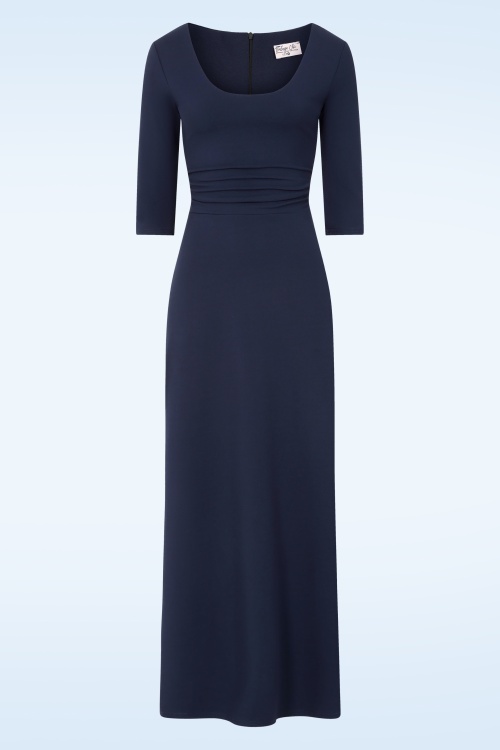 Vintage Chic for Topvintage - Topvintage exclusive ~ Davina maxi jurk in navy
