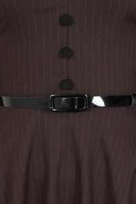 Vintage Chic for Topvintage - Topvintage exclusive ~ Arinde Pinstipe swing jurk in bruin 2