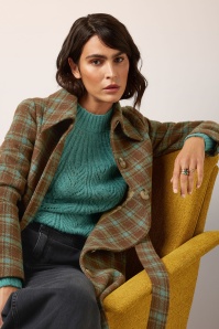 King Louie - Arabella Coppa Check mantel in beer bruin 4