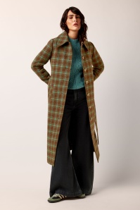 King Louie - Arabella Coppa Check mantel in beer bruin 3