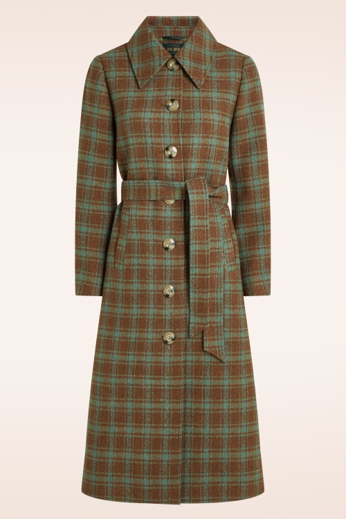 King Louie - Arabella Coppa Check mantel in beer bruin 2