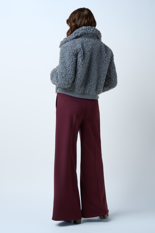 King Louie - Isa Basil faux fur jasje in nachtblauw 5