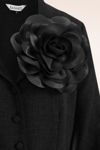 Banned Retro - Romantic Bloom broche in zwart 2