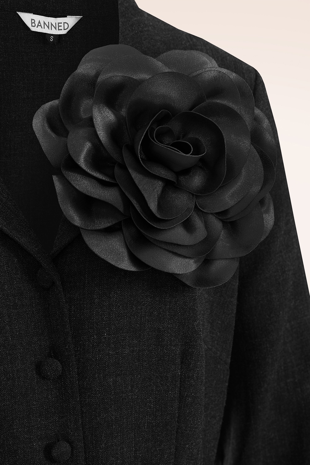 Banned Retro - Romantic Bloom broche in zwart 2