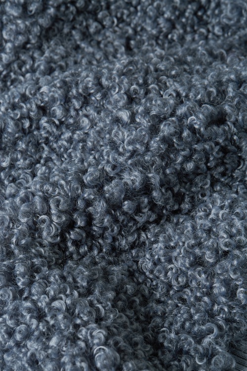 King Louie - Isa Basil faux fur jasje in nachtblauw 4