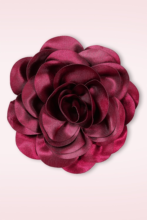 Banned Retro - Romantic Bloom broche in bordeauxrood