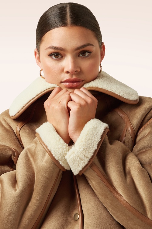 King Louie - Monia Lammy jas in naturel  6