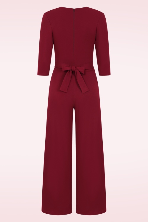 Vintage Chic for Topvintage - Topvintage exclusive ~ Darlene jumpsuit in wijnrood 3