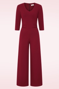 Vintage Chic for Topvintage - Topvintage exclusive ~ Darlene jumpsuit in wijnrood