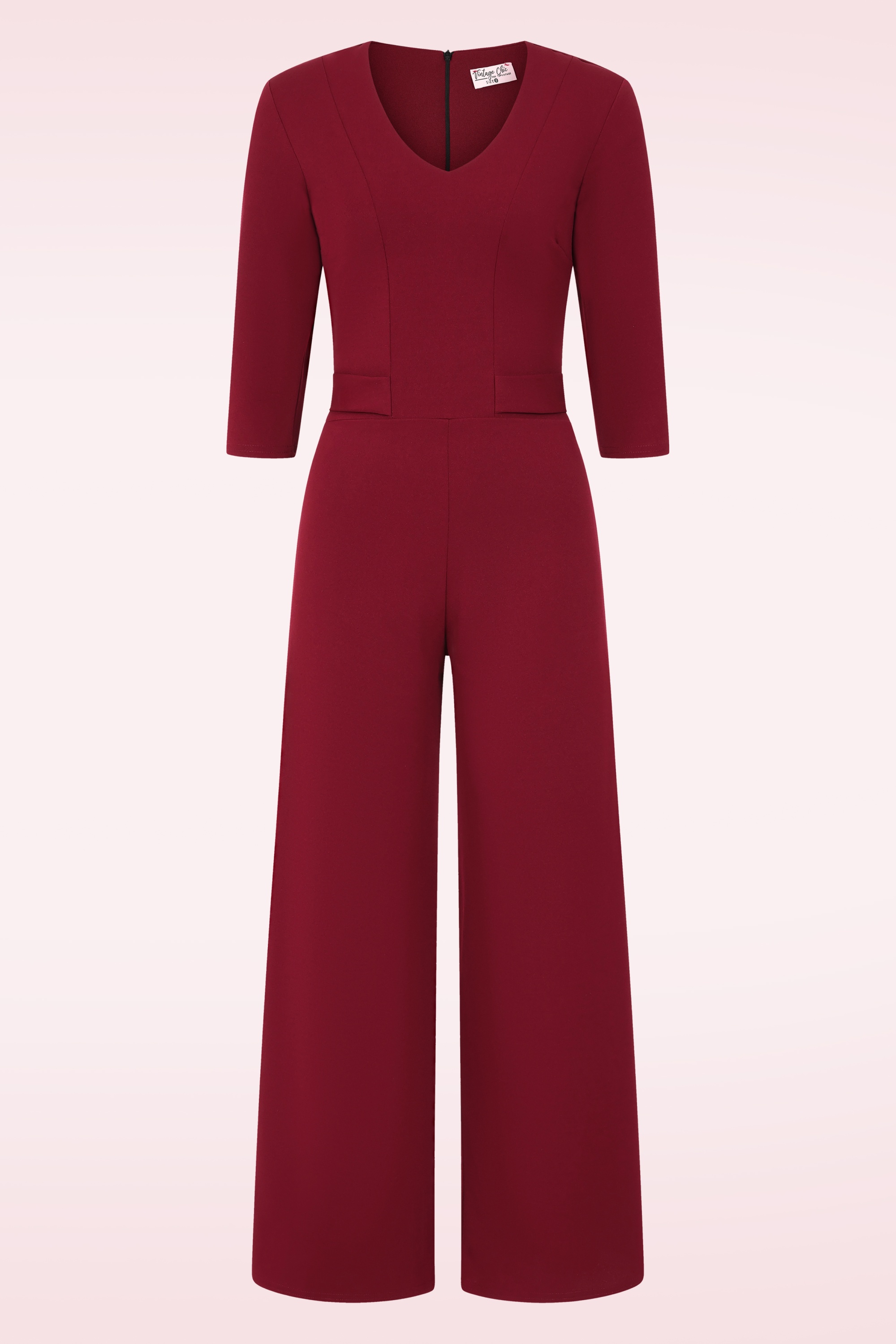 Vintage Chic for Topvintage - Topvintage exclusive ~ Darlene jumpsuit in wijnrood