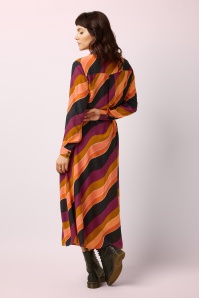 King Louie - Olivia Razzle midi jurk in Beaujolais rood 5