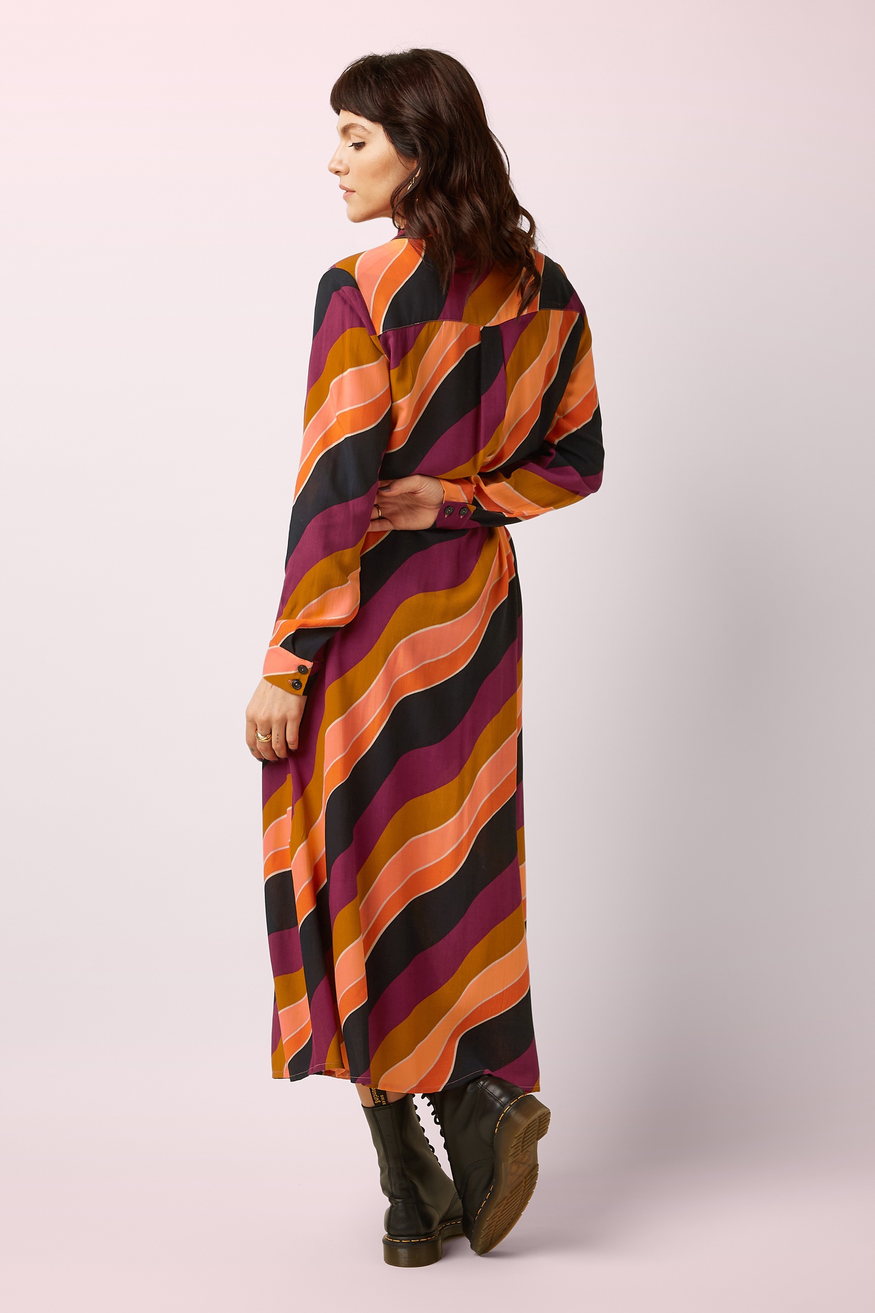 King Louie - Olivia Razzle midi jurk in Beaujolais rood 5