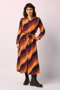 King Louie - Olivia Razzle midi jurk in Beaujolais rood