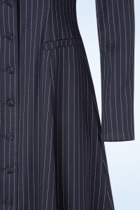 Femkit - Gennifer Pinstripe jurk in donkerblauw 2