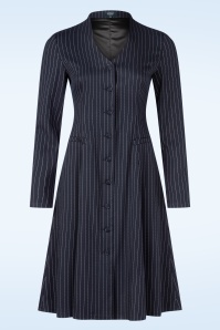 Femkit - Gennifer Pinstripe jurk in donkerblauw
