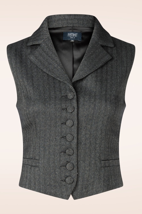 Femkit - Margie gilet in donker antraciet 