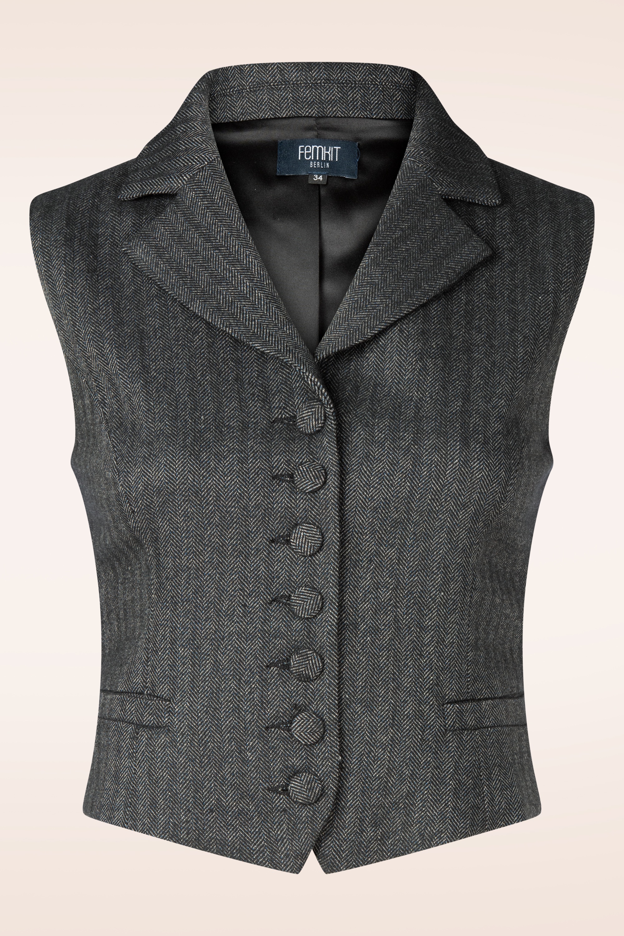 Femkit - Margie gilet in donker antraciet 