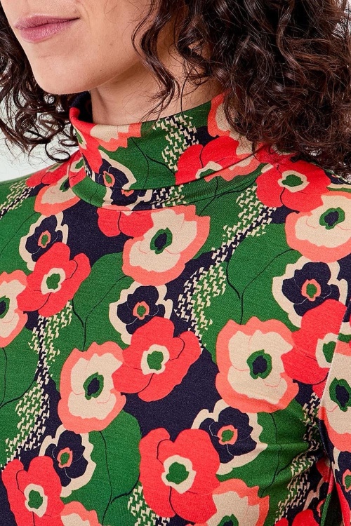 Princesse Nomade  - Emma top met col in groen en multi 2