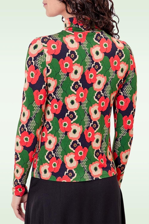 Princesse Nomade  - Emma top met col in groen en multi 4