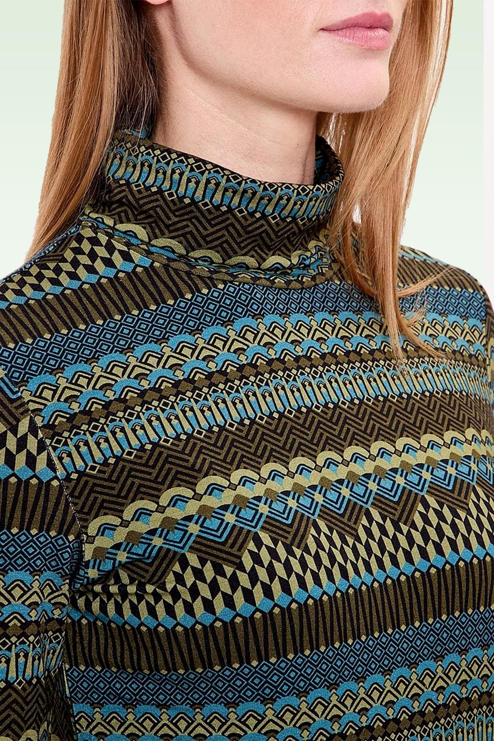 Princesse Nomade  - Biba top met col in groen en multi 2