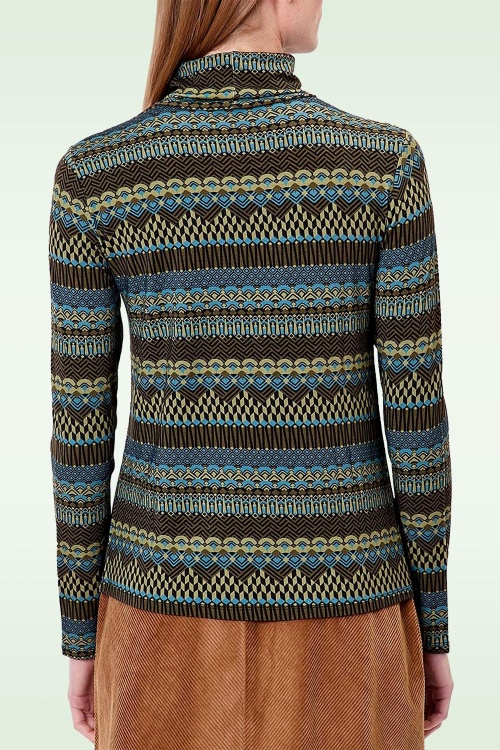 Princesse Nomade  - Biba top met col in groen en multi 4