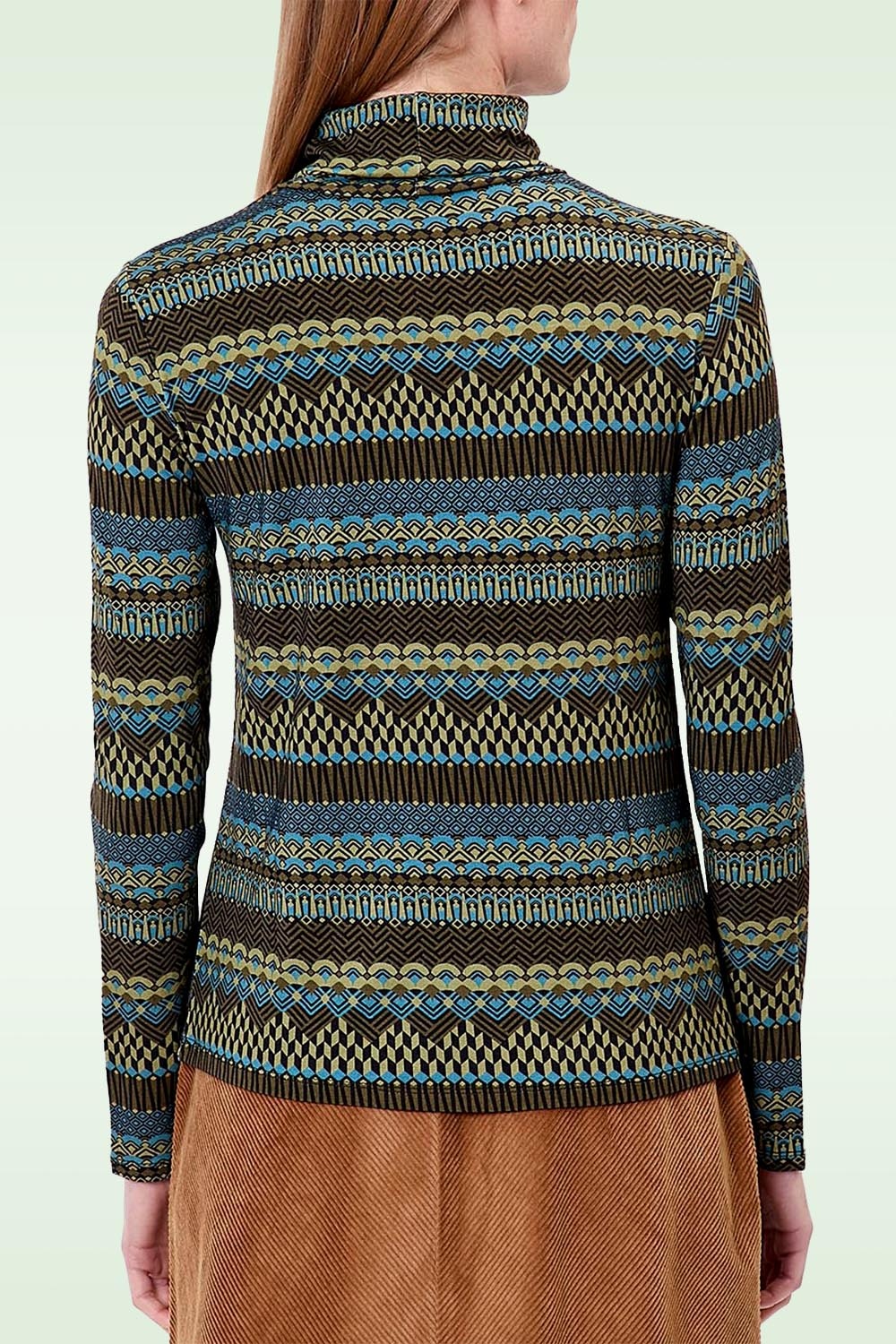 Princesse Nomade  - Biba top met col in groen en multi 4