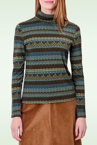 Princesse Nomade  - Biba top met col in groen en multi 3