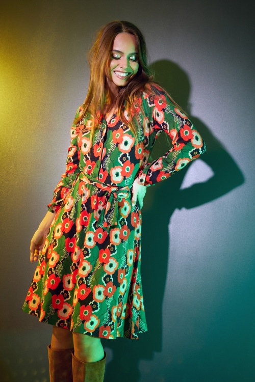 Princesse Nomade  - Ezone jurk in groen en multi 2