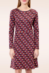 Princesse Nomade  - Carla jurk in baksteenrood en multi 4