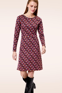 Princesse Nomade  - Carla jurk in baksteenrood en multi