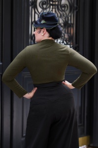 Miss Candyfloss - Axelle Sage top in donker salie 3