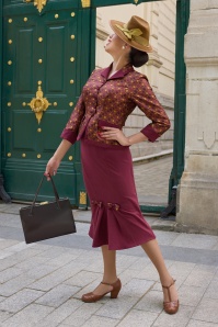 Miss Candyfloss - Andrea Bo pencil rok in wijnrood 3