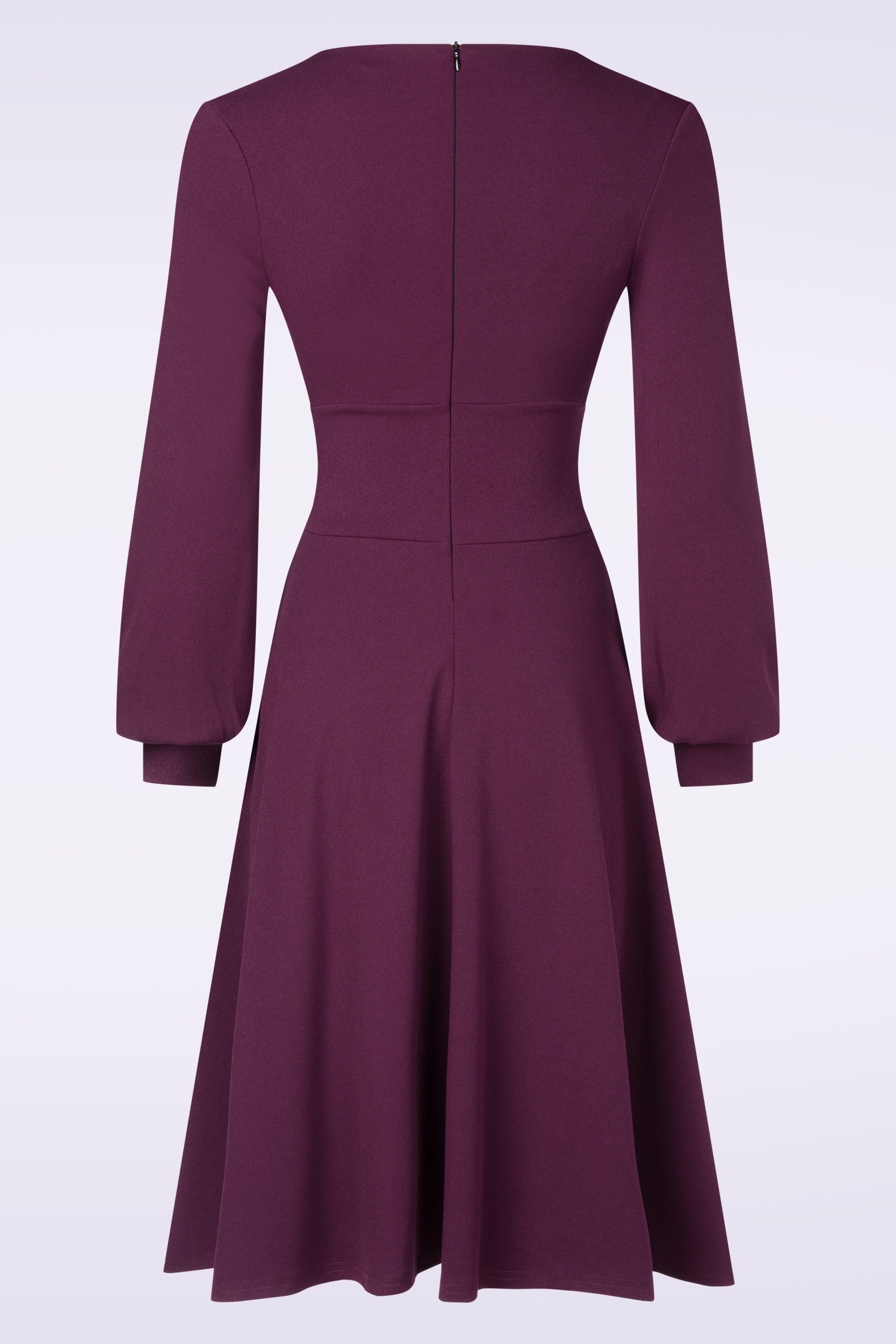 Vintage Chic for Topvintage - Topvintage exclusive ~ Helaine swing jurk in aubergine  3