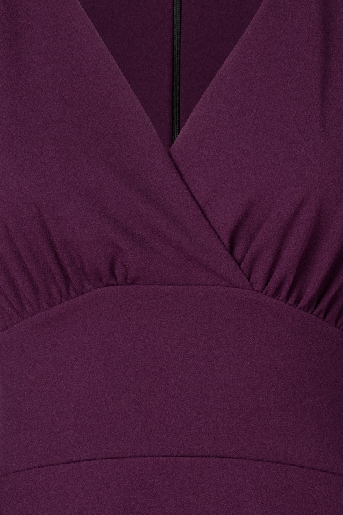 Vintage Chic for Topvintage - Topvintage exclusive ~ Helaine swing jurk in aubergine  2