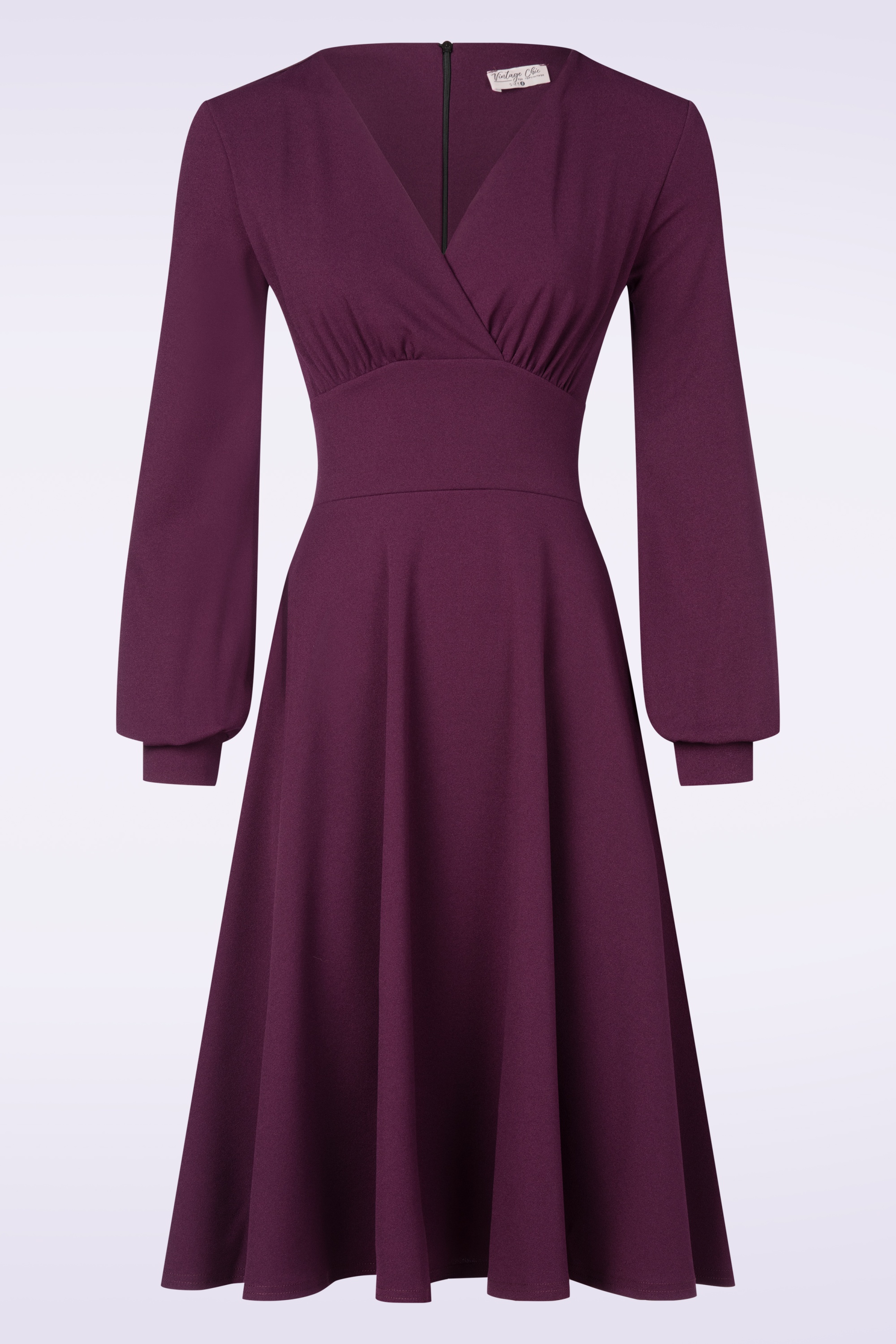 Vintage Chic for Topvintage - Topvintage exclusive ~ Helaine swing jurk in aubergine 