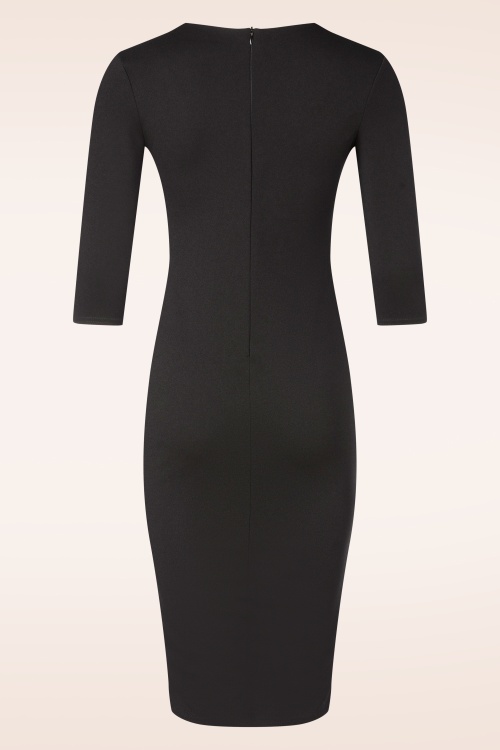 Vintage Chic for Topvintage - Topvintage exclusive ~ Eden pencil jurk in zwart 3