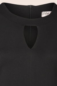 Vintage Chic for Topvintage - Topvintage exclusive ~ Eden pencil jurk in zwart 2