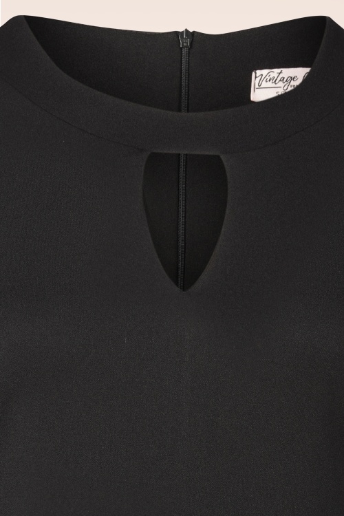 Vintage Chic for Topvintage - Topvintage exclusive ~ Eden pencil jurk in zwart 2