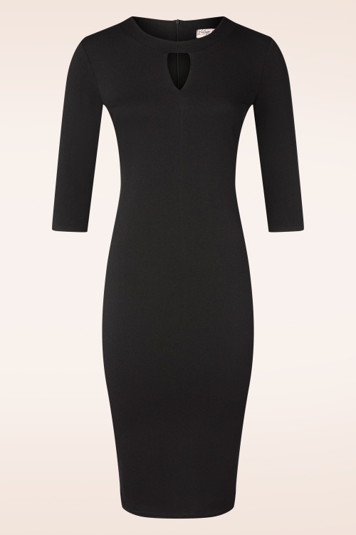 Vintage Chic for Topvintage - Topvintage exclusive ~ Eden pencil jurk in zwart
