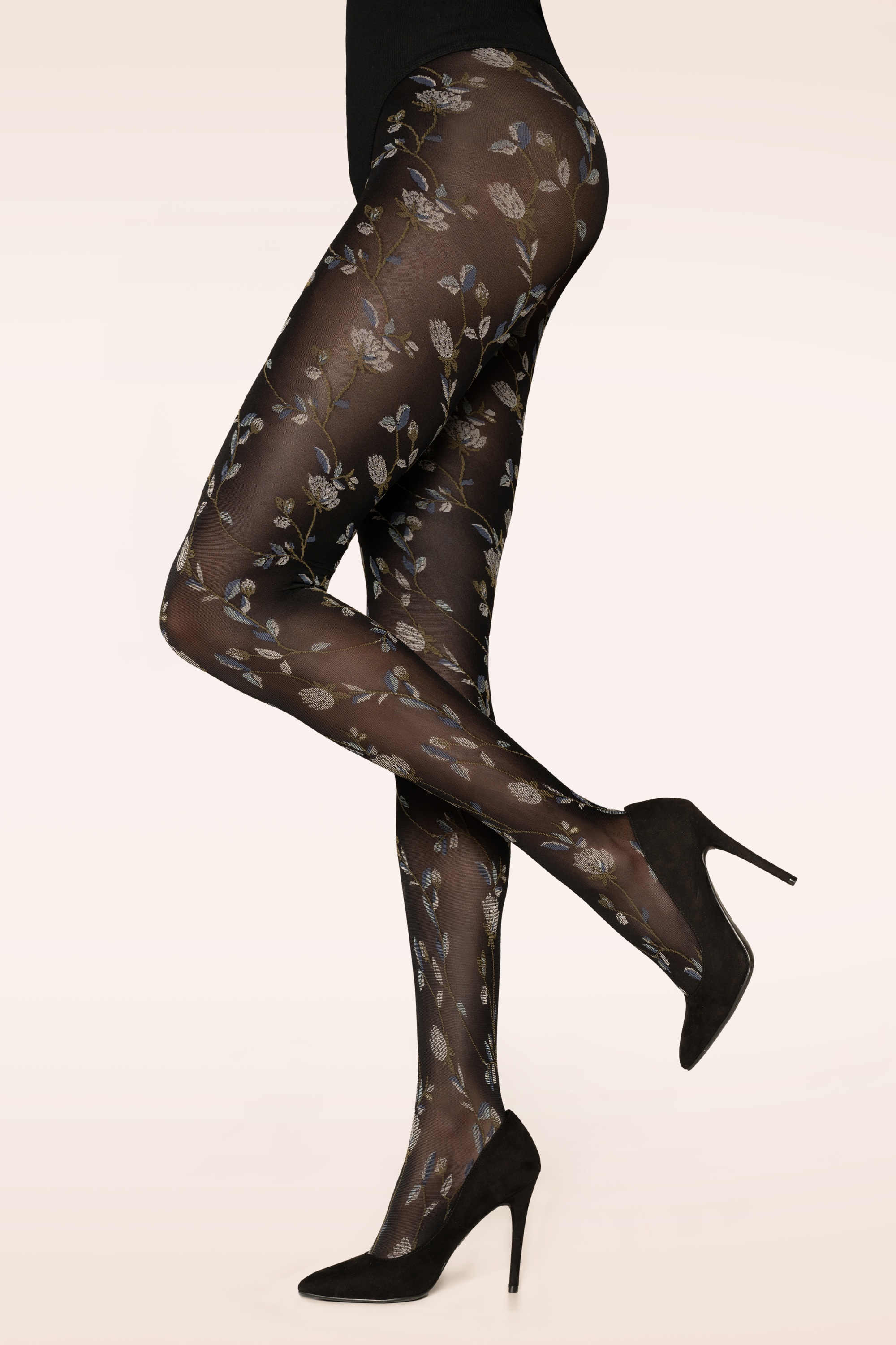 Marcmarcs - Flower 50 Den panty in zwart