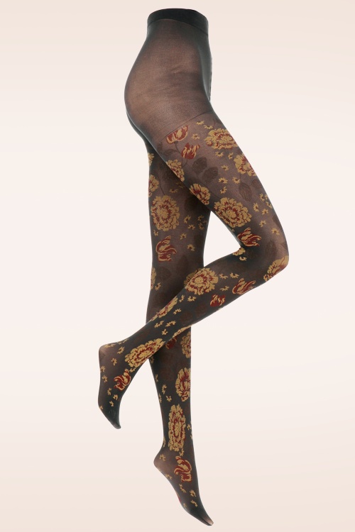 Marcmarcs - Flower 40 Den panty in zwart 3