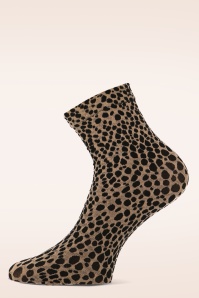 Marcmarcs - Punti Leopard sokjes in zwart en camel 2