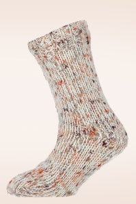 Marcmarcs - Rabia huissokken in gebroken wit en kastanje 2