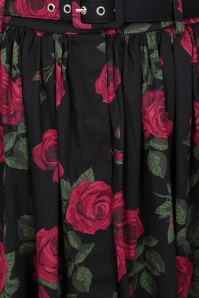 Banned Retro - Rose swing rok in zwart 2