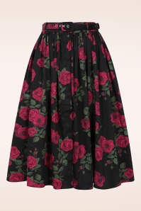 Banned Retro - Rose swing rok in zwart