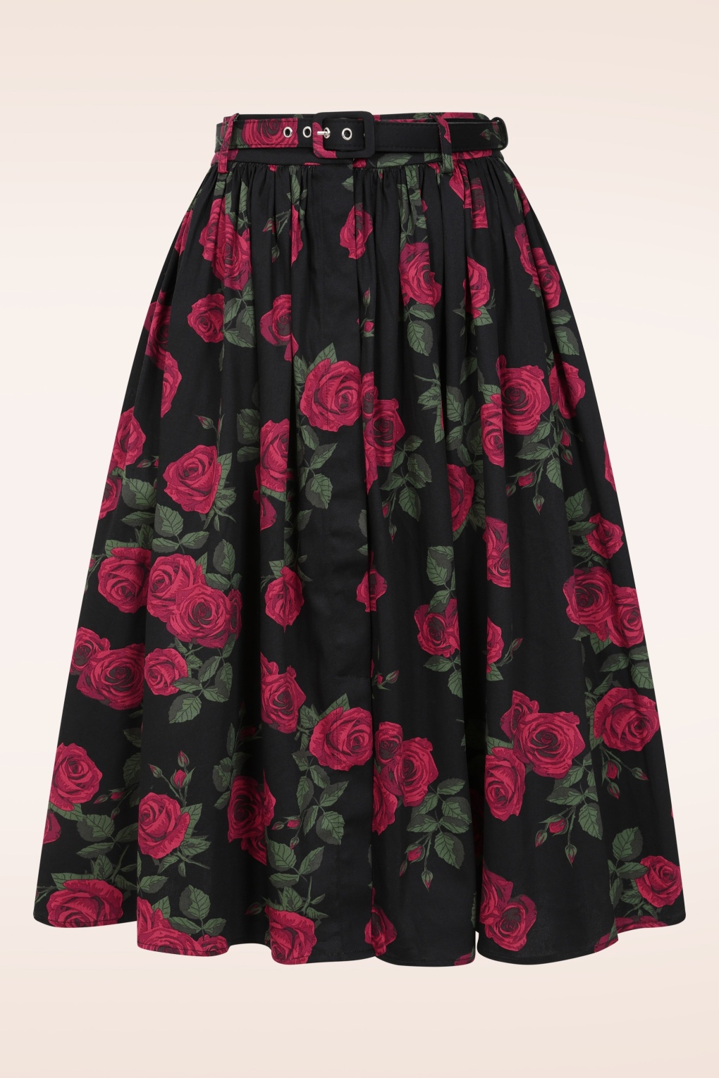 Robe Rétro Années 50 Rockabilly - Imprimé Floral Rose Et Noir, Coupe évasée Sans Manches